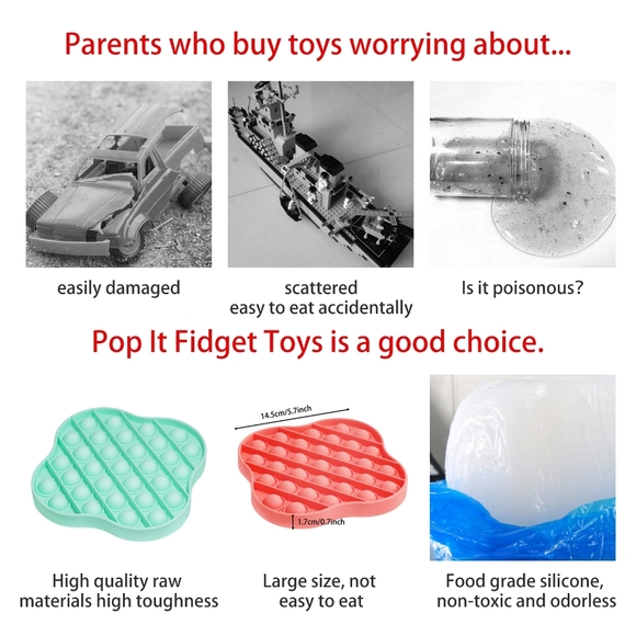 On sale!  36 Push pop Bubble Sensory Fidget Toy size: 5”x5” - Picture 4 of 9